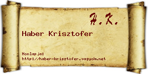 Haber Krisztofer névjegykártya